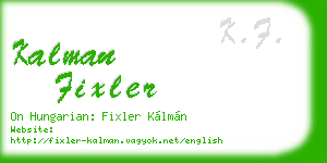 kalman fixler business card