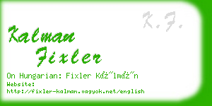 kalman fixler business card